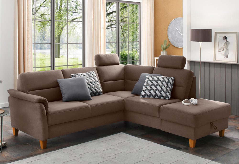 Home affaire Ecksofa »Palmera«, Federkern, wahlweise mit Bettfunktion und mit/ohne Stauraum