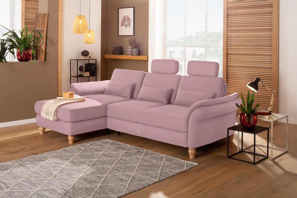Home affaire Ecksofa »Palazzo«, incl. Sitztiefenverstellung, wahlweise mit Bettfunktion und Stauraum,Federkern