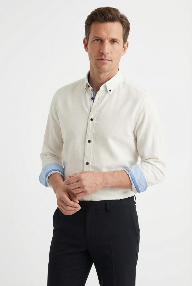 OLYMP Langarmhemd Regular Fit, Businesshemd, Button-down-Kragen, Feincord