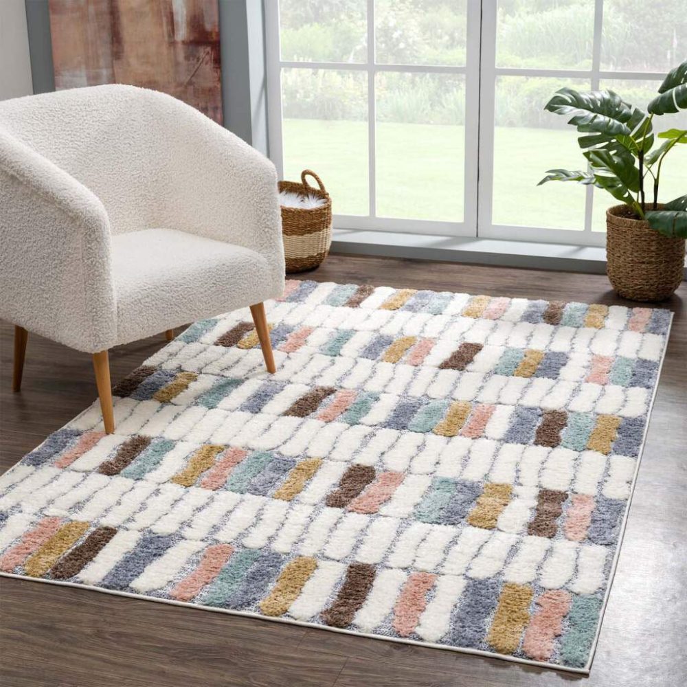 Carpet City Hochflor-Teppich »Focus«, rechteckig, 20 mm Höhe, 3D-Optik,Bunt, Modern, Wohnzimmer