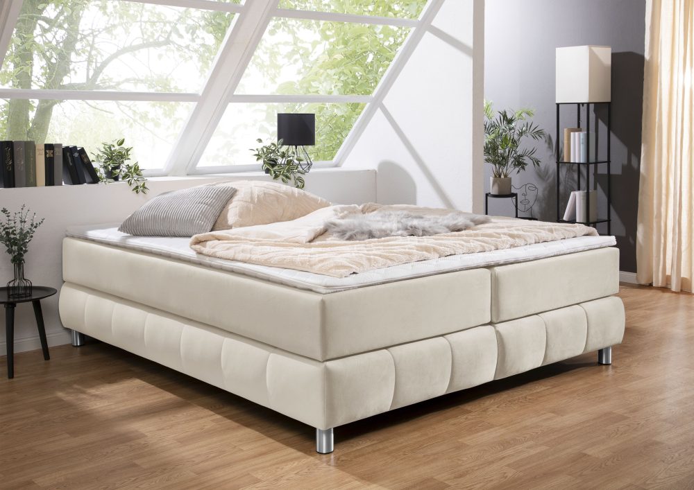 andas Boxspringbett »Salo«, Ohne Kopfteil, inkl. Topper, auch in Überlänge 220 cm