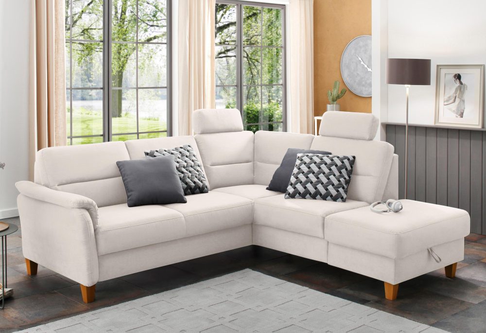 Home affaire Ecksofa »Palmera«, Federkern, wahlweise mit Bettfunktion und mit/ohne Stauraum
