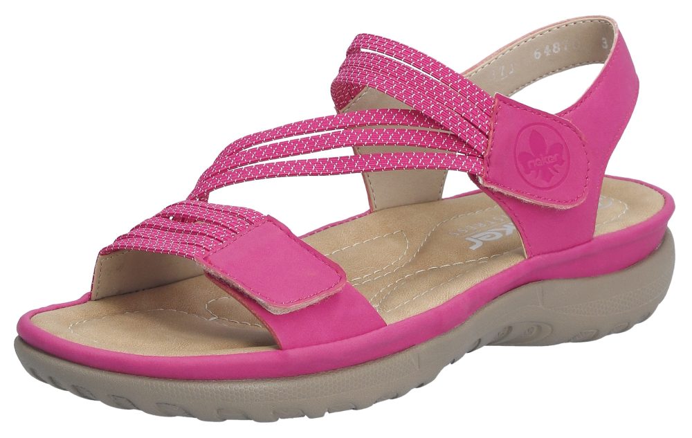 Modische Rieker Sandale aus weichem Softmaterial fuchsia, 37