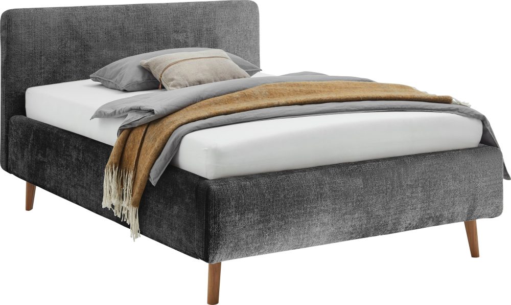 Novel - Bett MATTIS_8096 - anthrazit - Textil - 140x200
