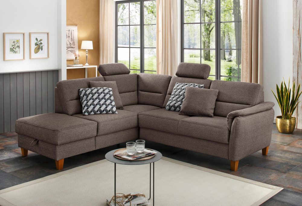 Home affaire Ecksofa »Palmera«, Federkern, wahlweise mit Bettfunktion und mit/ohne Stauraum