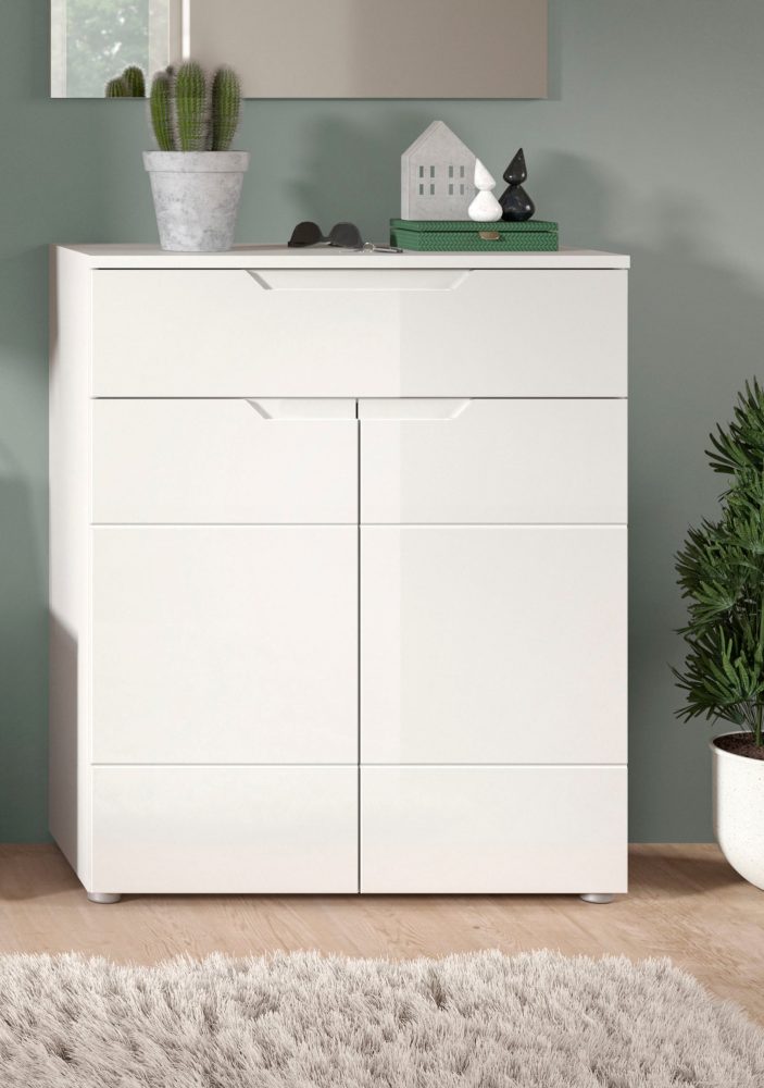 INOSIGN Schuhkommode »CAPRI, Höhe 97cm, 2 Türen, 1 Schubkasten, ink. eingefasster Griffmulde«, Schuhschrank, Kommode, Anrichte, Sideboard, Schrank, Dielenschrank