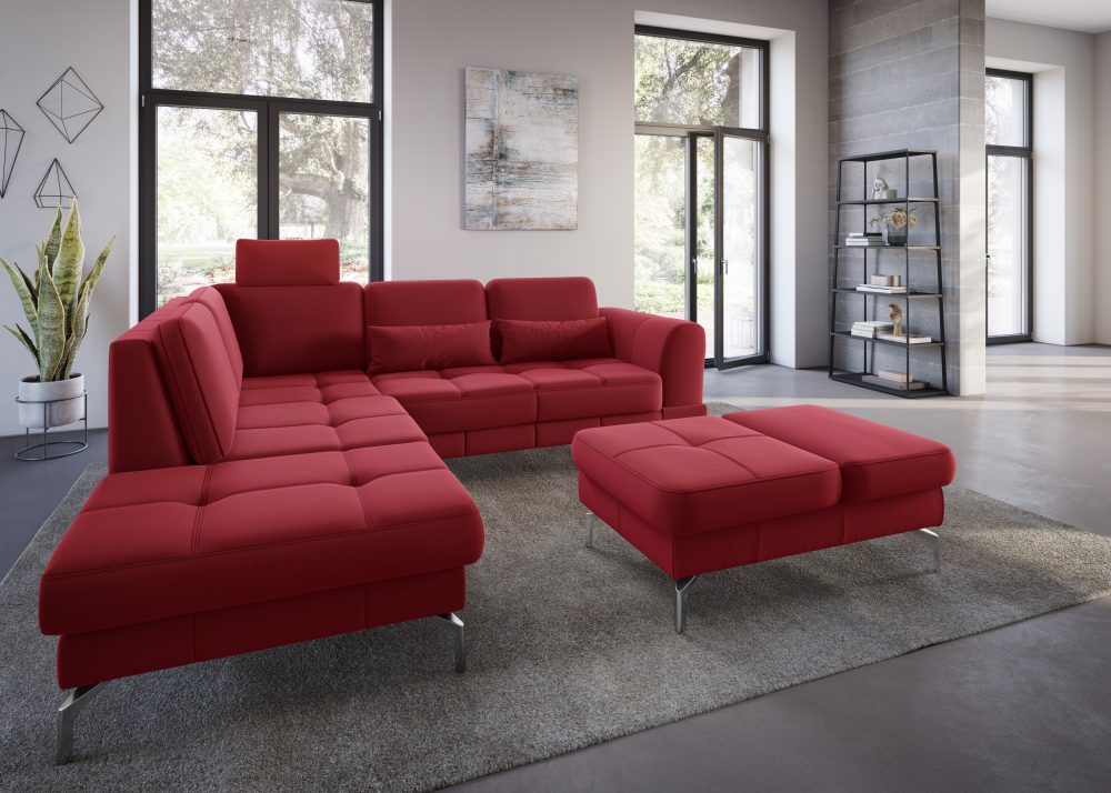 sit&more Ecksofa »Bendigo V«, inklusive Sitztiefenverstellung, Bodenfreiheit 15 cm, wahlweise in 2 unterschiedlichen Fussfarben