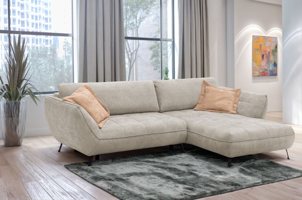 exxpo - sofa fashion Ecksofa »Samoa, bequem und modern, mit Easy-Lift-Bettfunktion, L-Form«, Ecksofa Samoa, inkl. Bettfunktion, Bettkasten und Rückenkissen