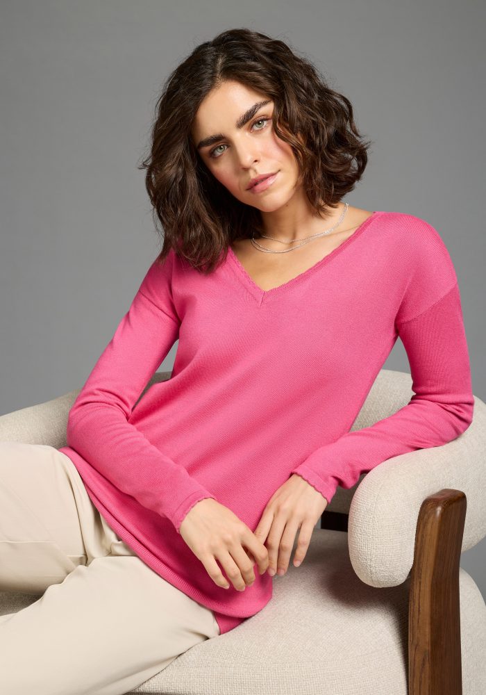 Laura Scott V-Ausschnitt-Pullover 
