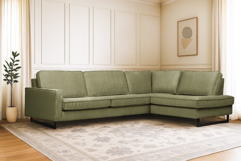 Places of Style Ecksofa »Pinto«, mit Keder und Metallfüssen
