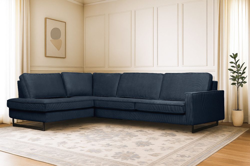 Places of Style Ecksofa »Pinto«, mit Keder und Metallfüssen