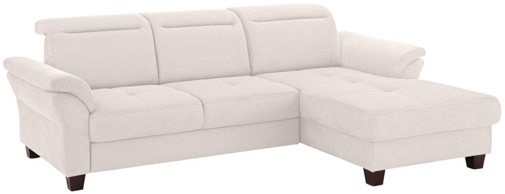 Premium collection by Home affaire Ecksofa »Solvei«, mit Recamierenabschluss und Sitztiefenverstellung. Wahlweise auch mit Kopfteilverstellung und Bettfunktion, Federkern