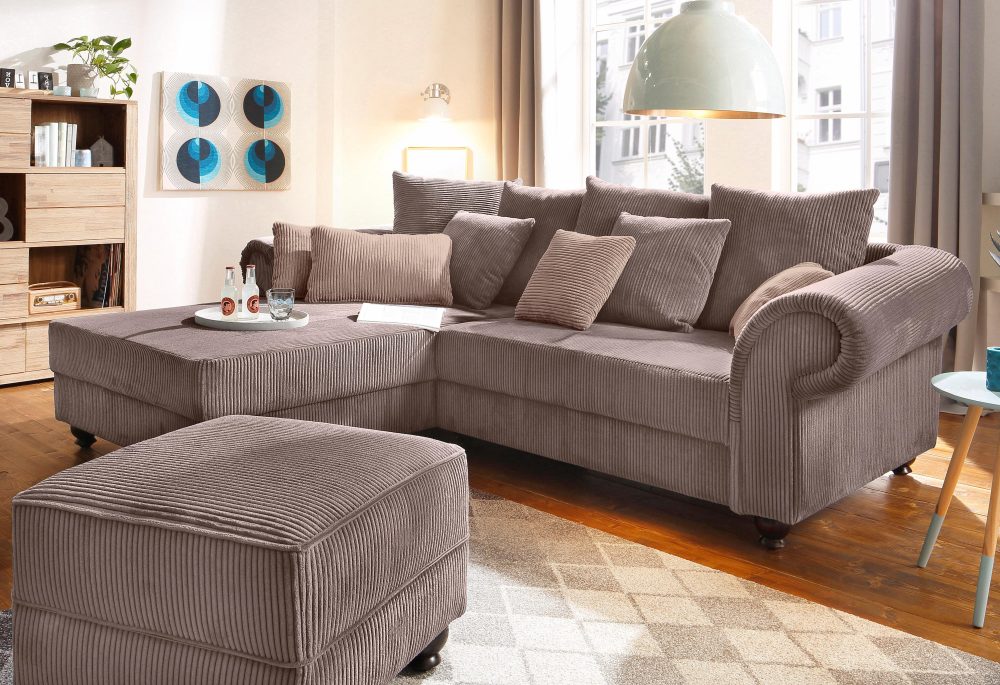 Home affaire Ecksofa »King Henry«, mit Federkern, in legerer Polsterung und vielen Kissen