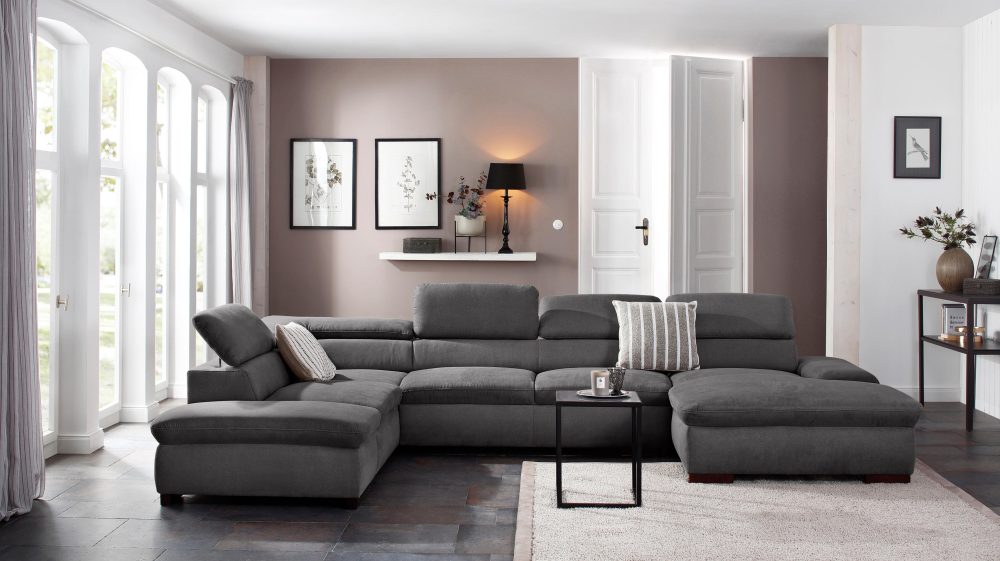 Home affaire Wohnlandschaft »Alberto«, XL, inklusive Kopfteilverstellung