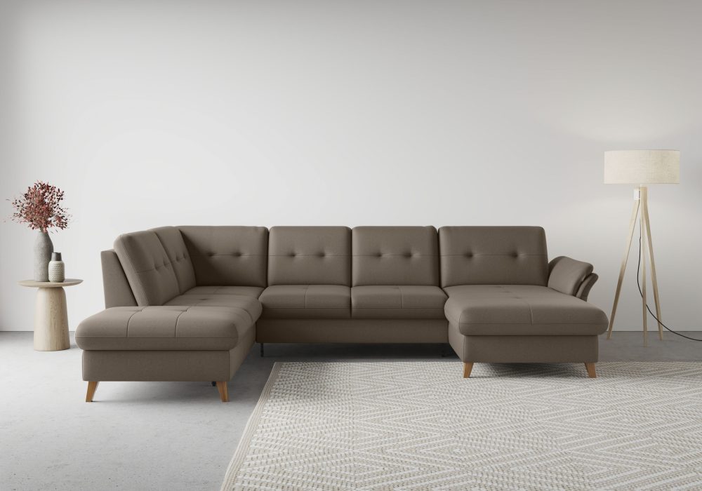 sit&more Wohnlandschaft »Göteborg«, inklusive Sitztiefenverstellung und Federkern, wahlweise mit Bettfunktion und Bettkasten