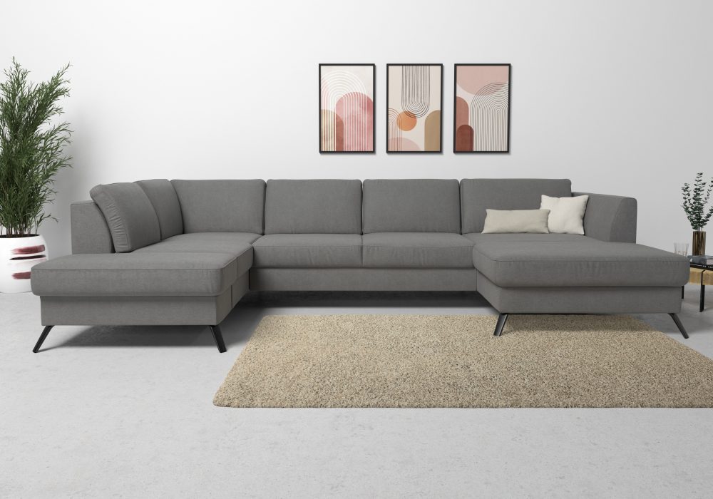 sit&more Wohnlandschaft, inklusive Sitztiefenverstellung, wahlweise mit Bettfunktion, 15cm hoch