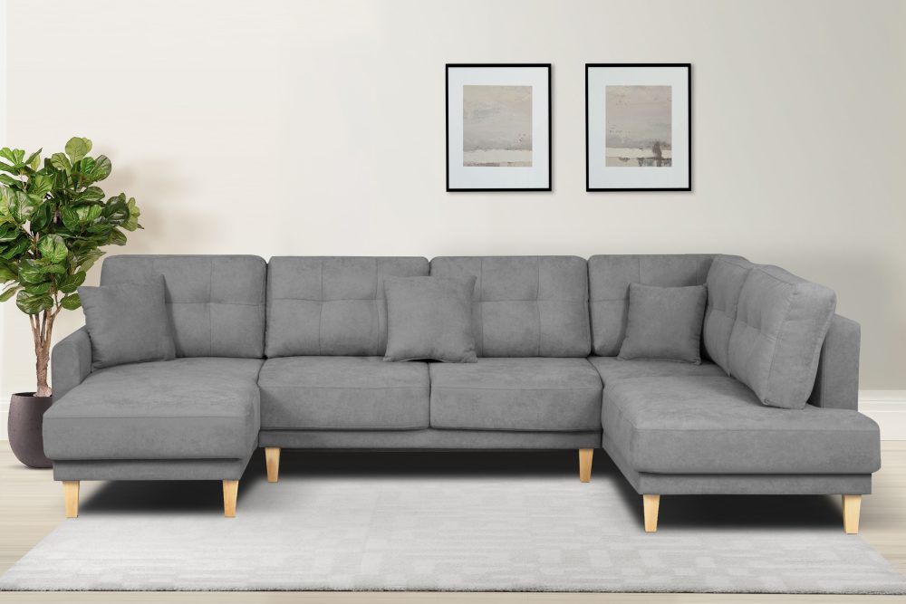 Home affaire Wohnlandschaft »Triplo«, mit Steppung, auch mit Bettfunktion und Bettkasten, incl. 3 Zierkissen