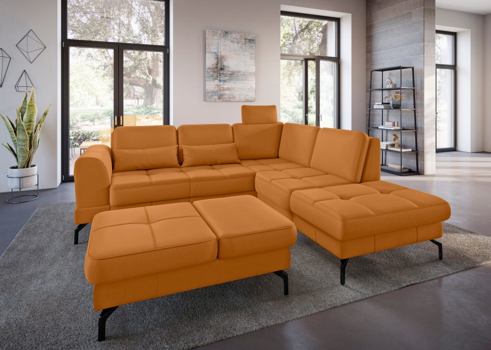 sit&more Ecksofa »Bendigo V«, inklusive Sitztiefenverstellung, Bodenfreiheit 15 cm, wahlweise in 2 unterschiedlichen Fussfarben