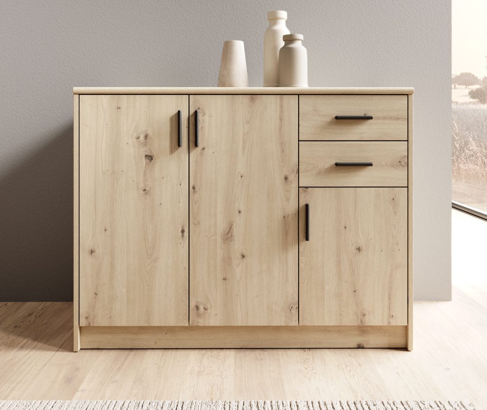 HBZ Sideboard »Nelly Kommode, BxHxT 109x86x50cm«, (1 St.), Breite 109cm, Einlegeböden verstellbar, foliert
