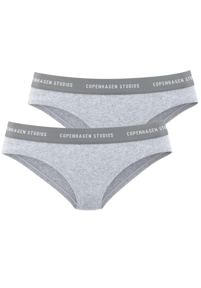 Copenhagen Studios Bikinislip »mit softem Logobund«, (2er-Pack), aus gerippter Bio-Baumwollqualität