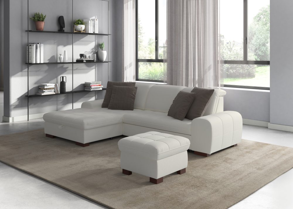 sit&more Ecksofa, wahlweise mit Bettfunktion, Bettkasten und Kopfteilverstellung, auch erhältlich in dem besonders leicht mit Wasser zu reinigendem 