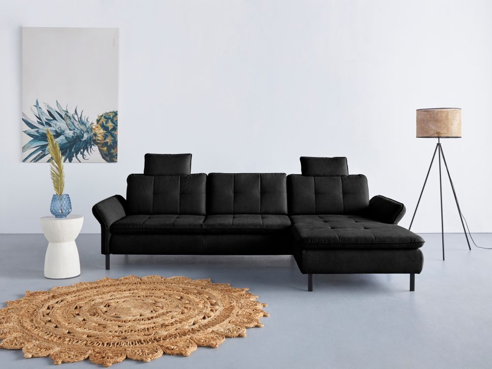 INOSIGN Ecksofa »Birkholm«, incl. Armlehnverstellung, auch in Easy Clean Bezug - mit Wasser zu reinigen