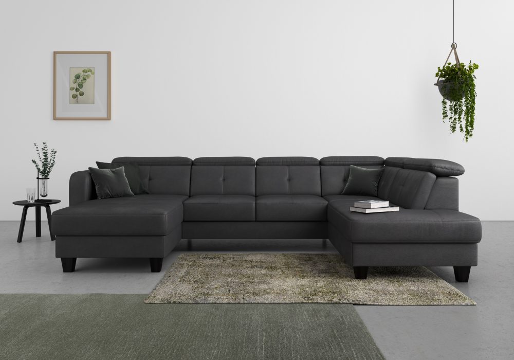 sit&more Wohnlandschaft »Bellucci«, inklusive Kopfteilverstellung und Federkern, wahlweise mit Bettfunktion und Bettkasten