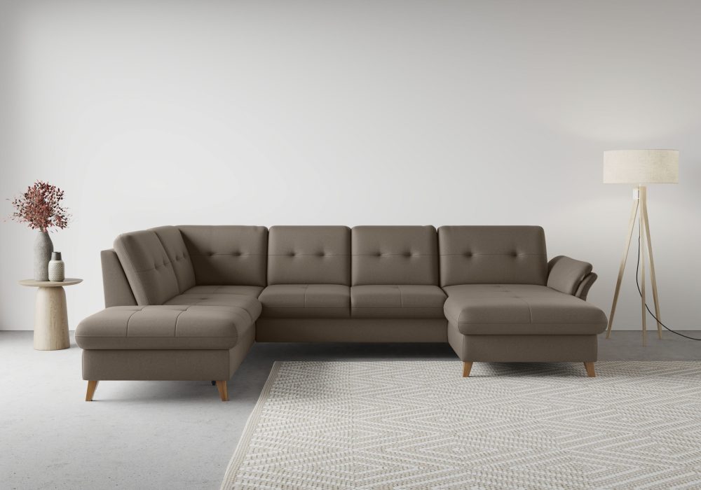 sit&more Wohnlandschaft »Göteborg«, inklusive Sitztiefenverstellung und Federkern, wahlweise mit Bettfunktion und Bettkasten