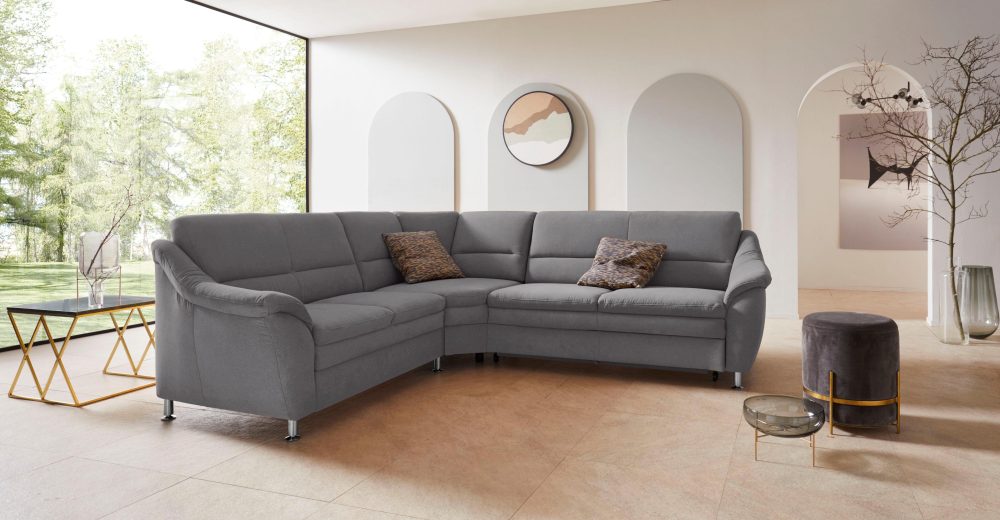 Places of Style Ecksofa »Cardoso«, mit Trapezecke für mehr Sitzkomfort, wahlweise auch mit Bettfunktion und Schublade und Relaxfunktion
