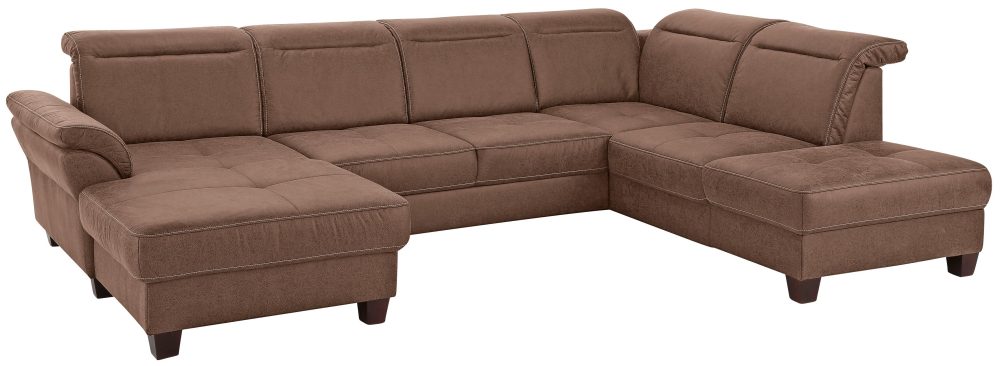 Premium collection by Home affaire Wohnlandschaft »Solvei«, incl. Sitztiefenverstellung und Federkern, wahlweise Kopfteilverstellung und Bettfunktion, Kontrastnaht