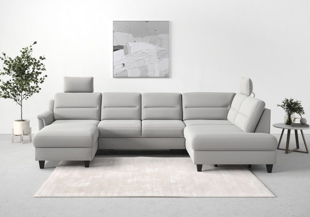 sit&more Wohnlandschaft »Farö«, inklusive Federkern, mit wengefarbenen Füssen, wahlweise mit Bettfunktion und Bettkasten