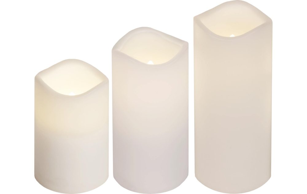 Dreierset LED-Kerzen für den Außenbereich