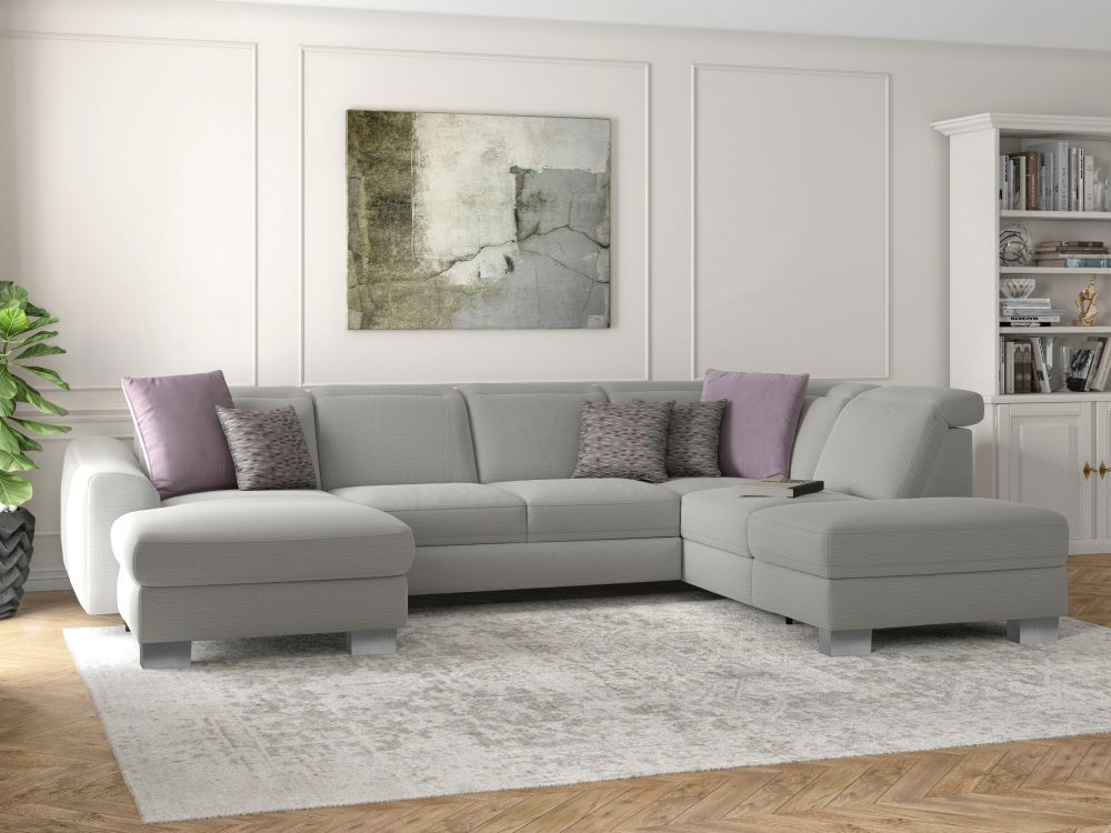 sit&more Wohnlandschaft »Durness«, mit Federkern und hochwertigen Edelstahlfüssen, wahlweise mit Kopfteilverstellung, optional mit Bettfunktion und Stauraum