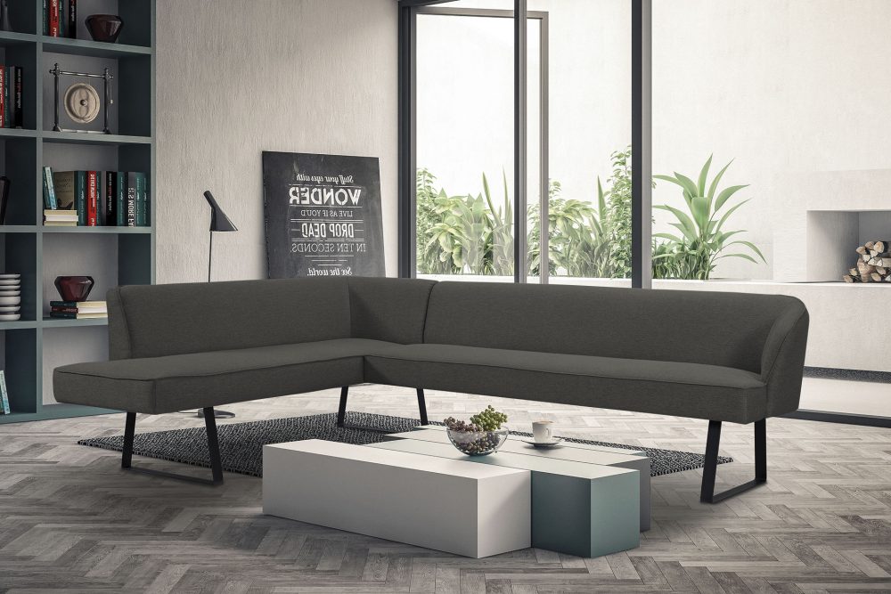 exxpo - sofa fashion Eckbank »Americano«, mit Keder und Metallfüssen, Bezug in verschiedenen Qualitäten, Frei im Raum stellbar