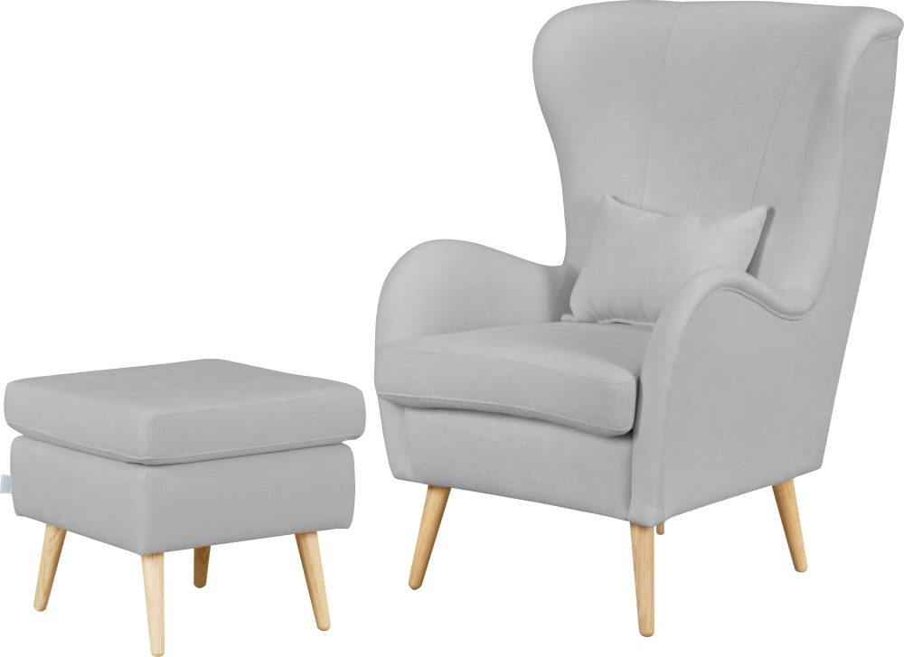 Guido Maria Kretschmer Home&Living Sessel »Salla«, wahlweise mit oder ohne Hocker, grosser Sessel: Masse B/T/H: 78/94/118 cm, Bezug auch in Luxus-Microfaser in Teddyfelloptik
