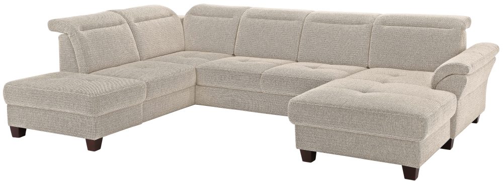Premium collection by Home affaire Wohnlandschaft »Solvei«, incl. Sitztiefenverstellung und Federkern, wahlweise Kopfteilverstellung und Bettfunktion, Kontrastnaht
