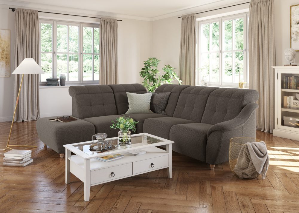 DELAVITA Ecksofa »Bostone«, Kopfteilverstellung an jeder Sitzfläche, wahlweise Relaxfunktion, auch in Leder