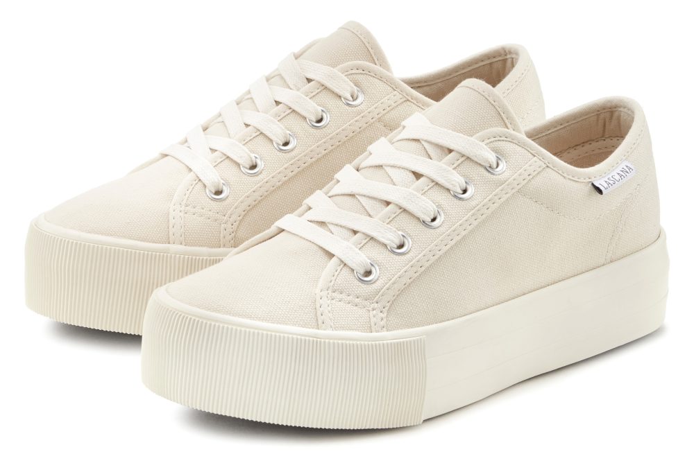 LASCANA Sneaker, aus Textil mit Plateausohle