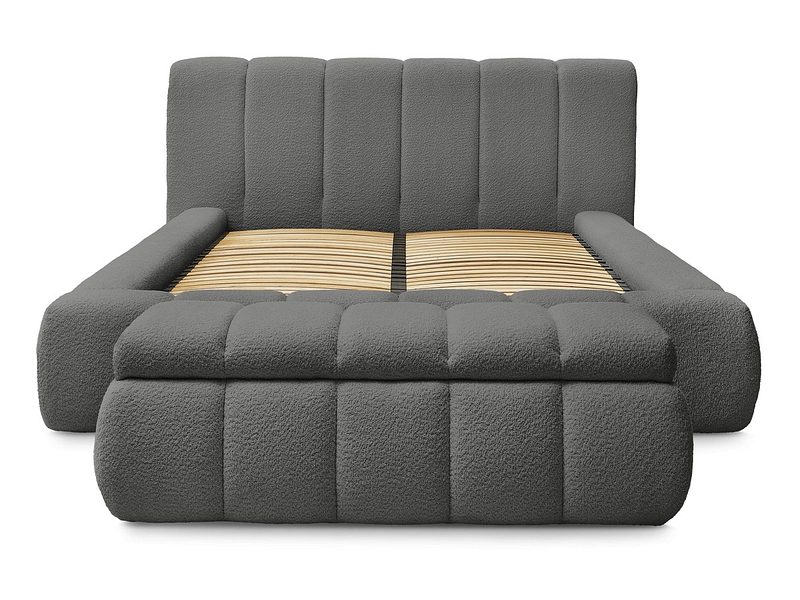 Kastenbett mit Bettkasten BOBOCHIC DENALI 160x200cm dunkelgrau