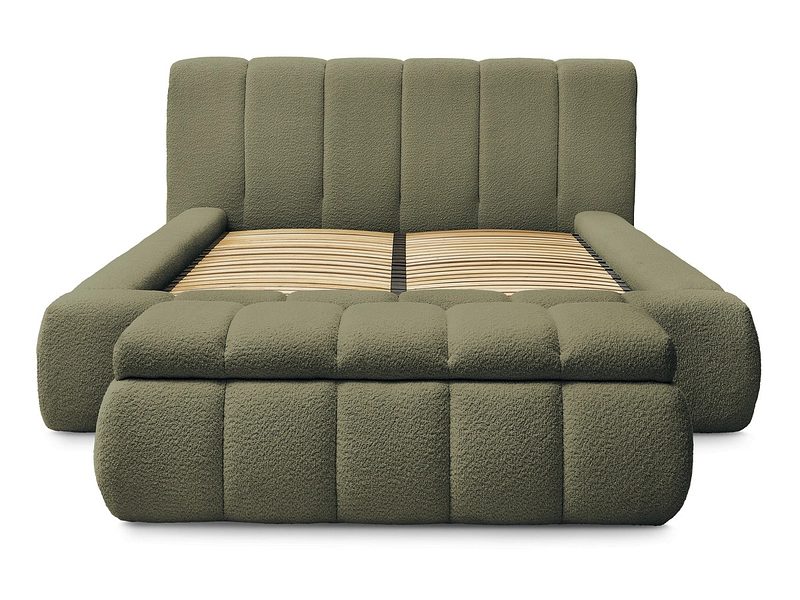 Kastenbett mit Bettkasten BOBOCHIC DENALI 180x200cm grün