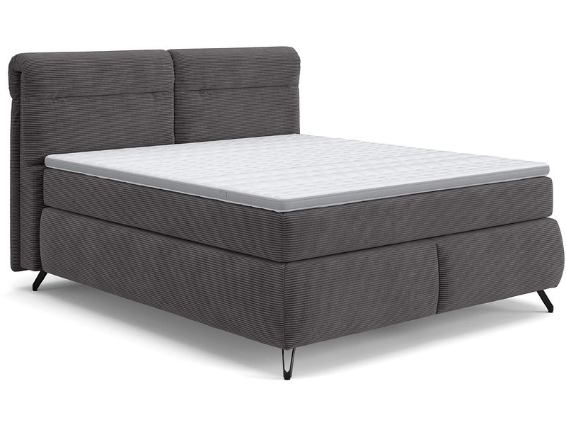 Boxspringbett SWISS HOME STYLE AMBER anthrazit 180x200cm flexibel / halbfest