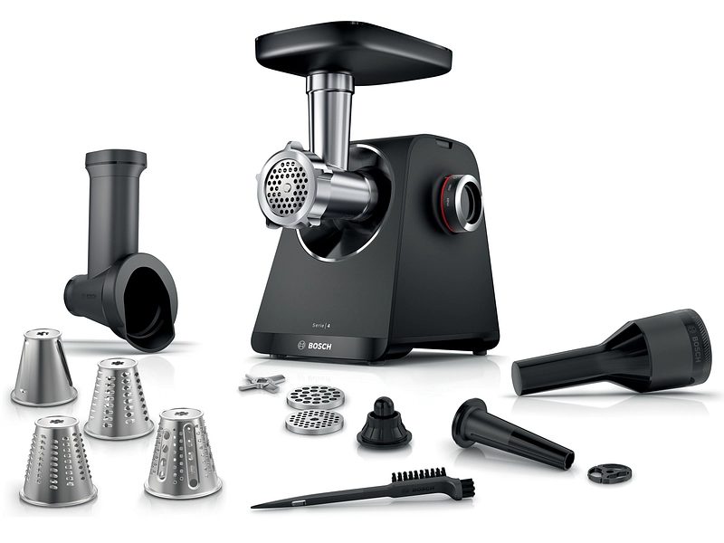 Bosch Serie 4, Fleischwolf, MultiPower, 1900 W, Schwarz, Schwarz, MFWS440B, ID MFWS440B