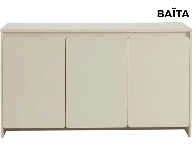 Sideboard BAÏTA AKKA 3 Türen 39.5x140x80cm beige lackiert / matt