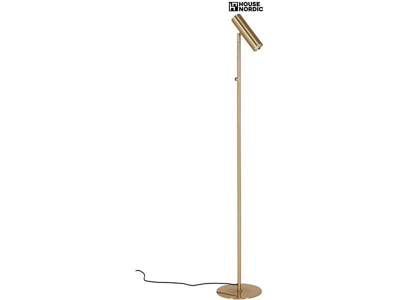 House Nordic - Paris Stehleuchte - Messing mit 210 cm langem Stoffkabel