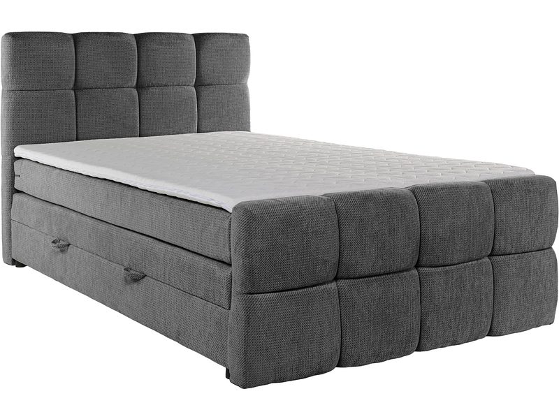 Boxspringbett GELATO dunkelgrau 200x200cm halbfest