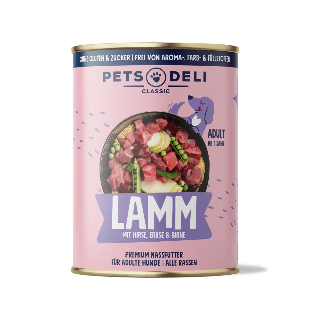 Nassfutter Classic Lamm mit Hirse, Erbse & Birne für Hunde - 6x800g