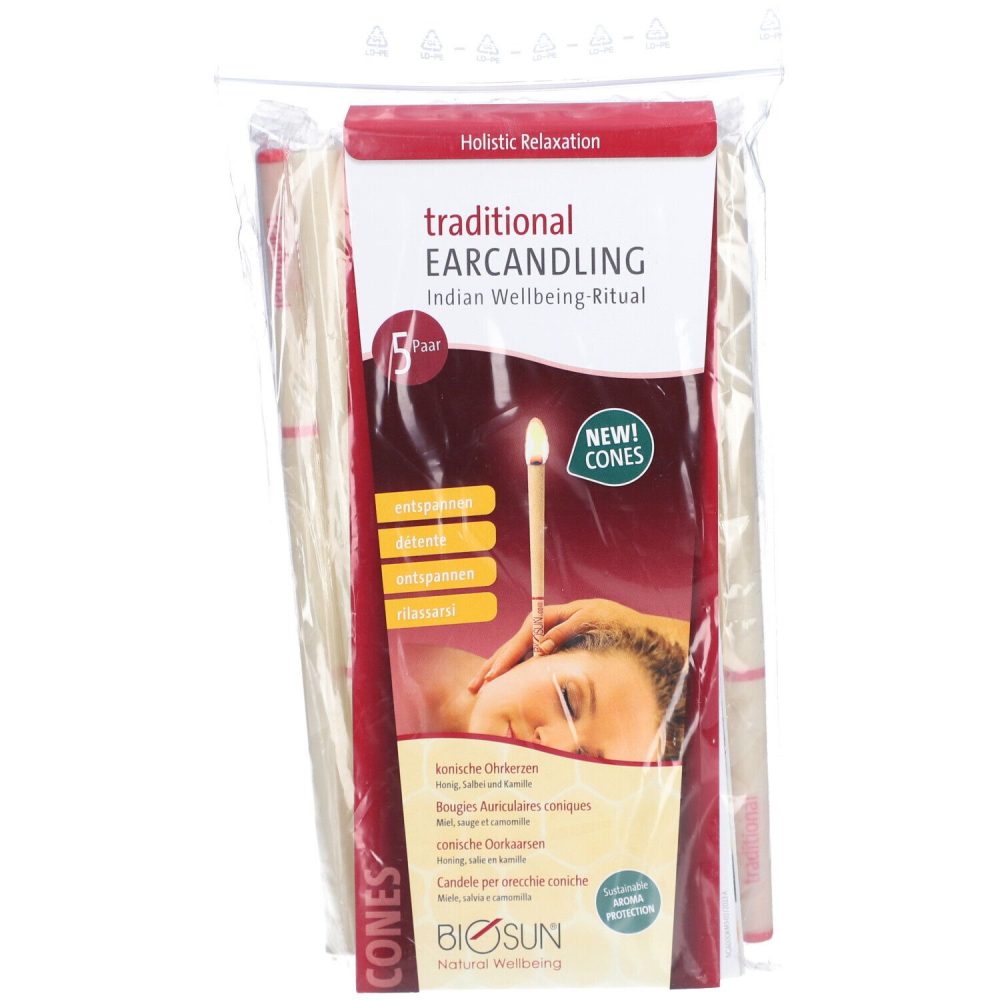 Biosun traditional Ohrkerzen konisch (5 Paar)