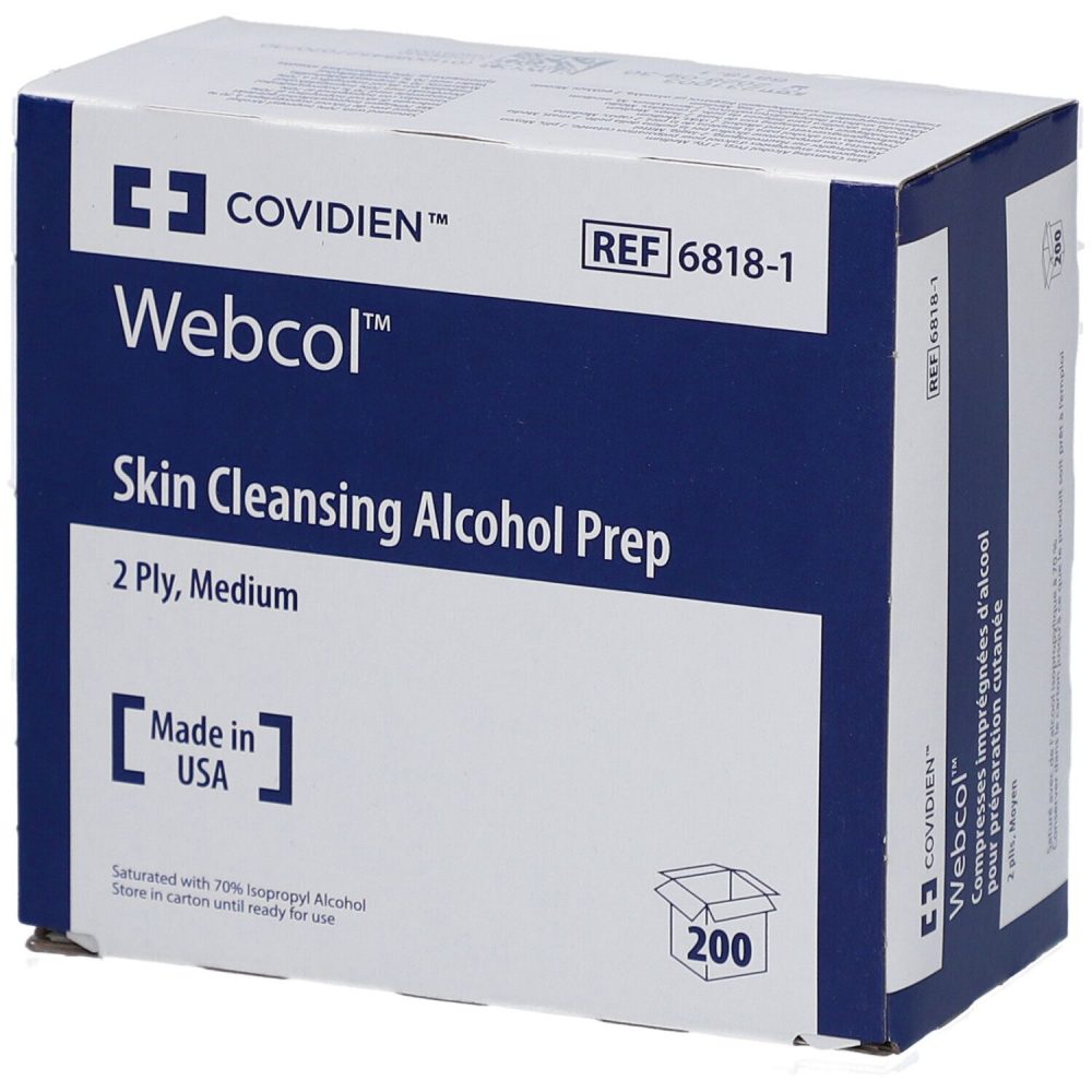 WEBCOL Alkoholtupfer 3.3x3.1cm steril (200 Stück)