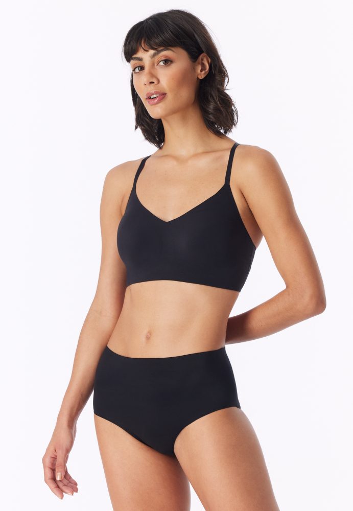 Bustier Microfaser herausnehmbare Pads schwarz - Invisible Soft 36
