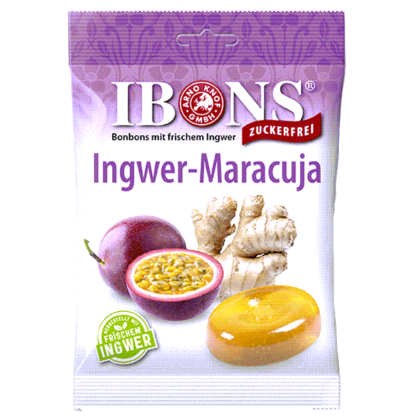 PINIOL Ingwer Bonbon Maracuja ohne Zucker Beutel 75 g